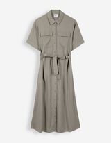 Kleid - Leinen-Optik - gr&uuml;n
