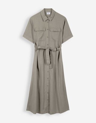 Kleid - Leinen-Optik - gr&uuml;n