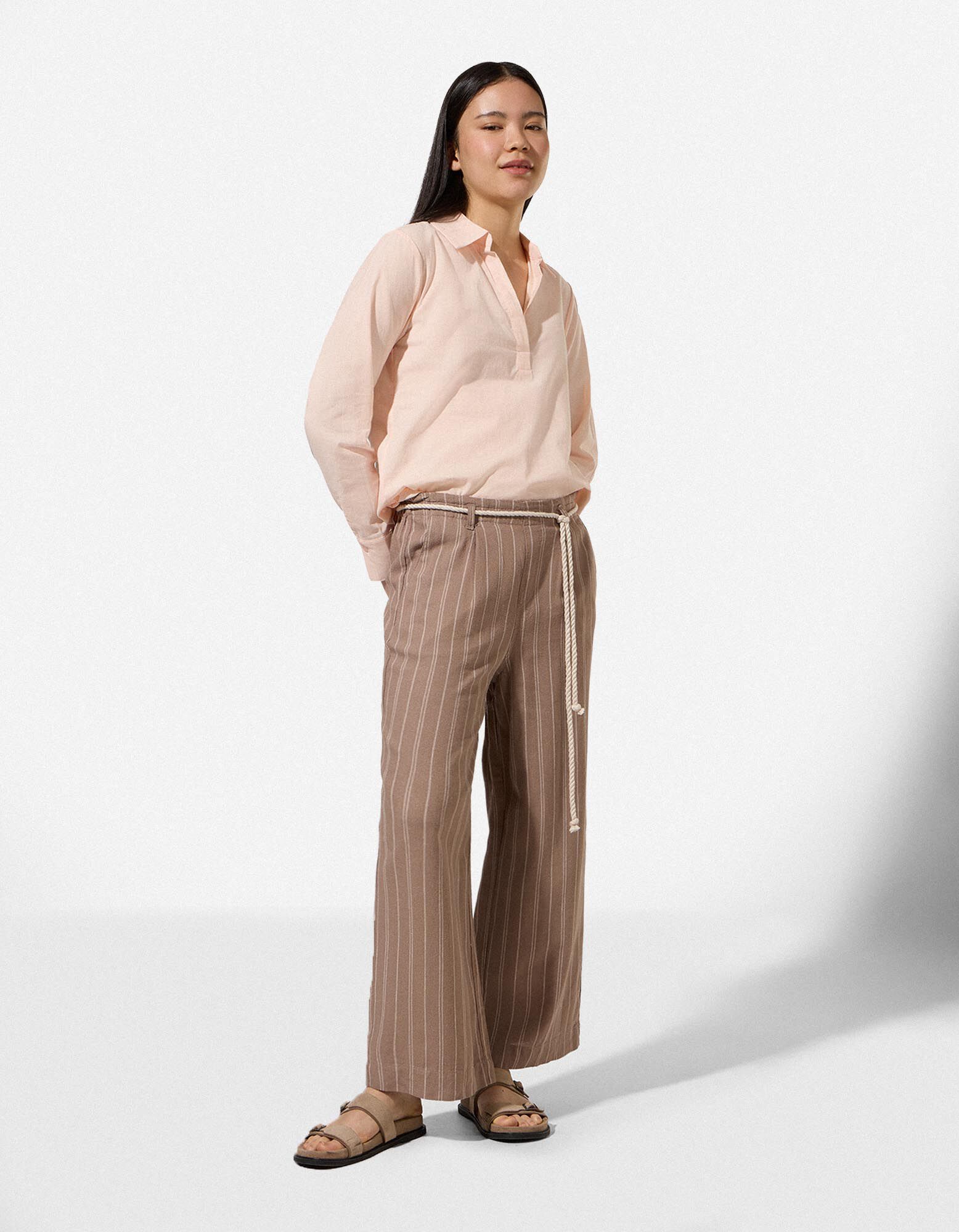 Culotte - Leinen-Optik - Braun