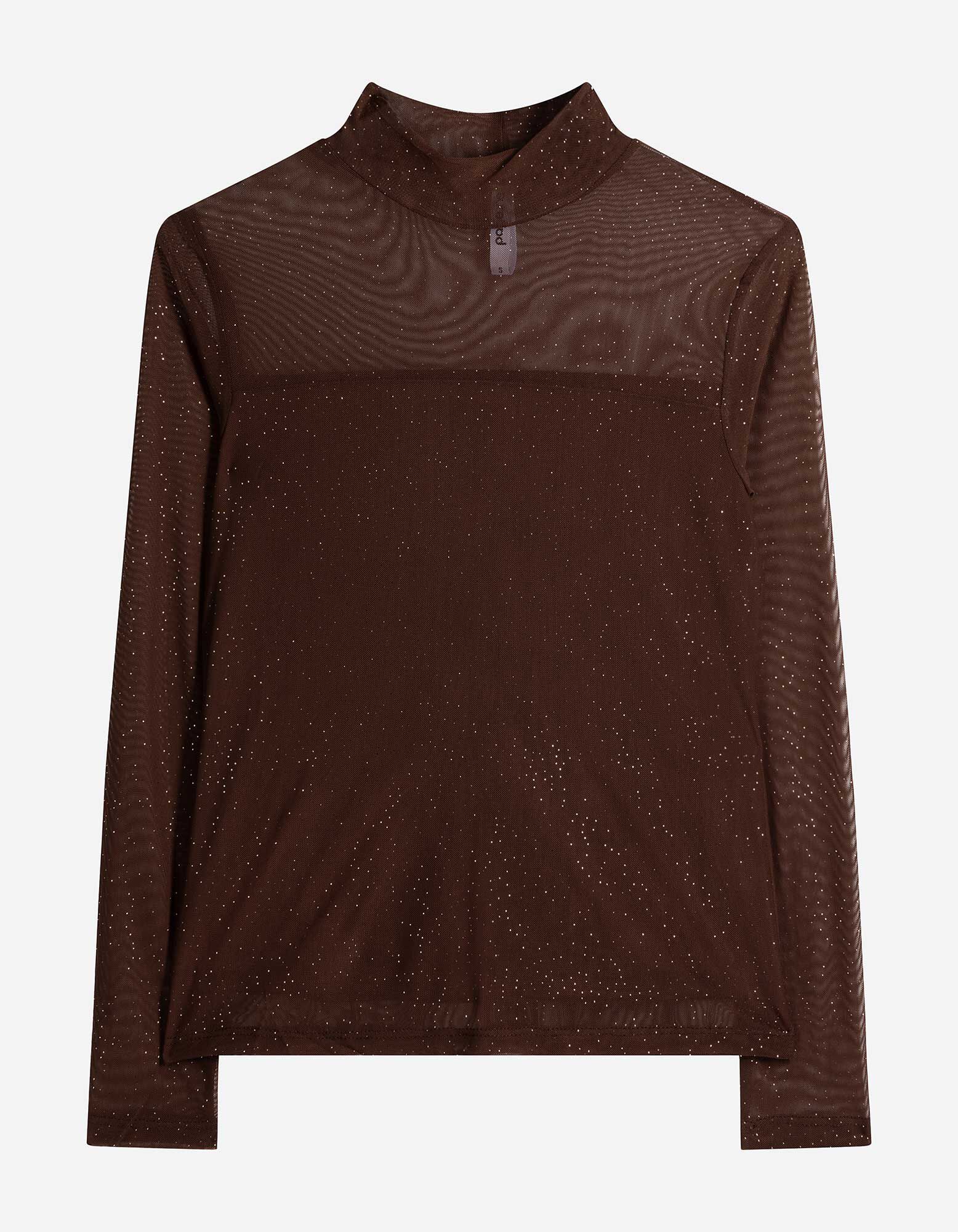 Langarmshirt - Glitzerstoff - Braun