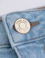 Pantaloni scurți - Talie &icirc;naltă - Albastru deschis