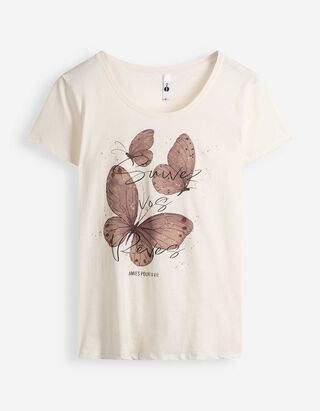 T-Shirt - Glitzerprint - Off-White