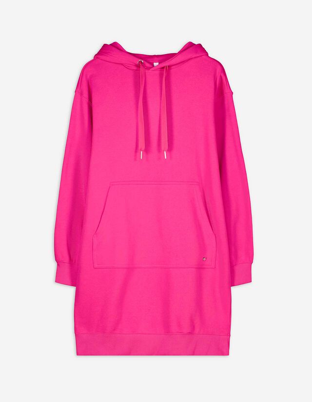 Jurk - Capuchon met tunnelkoord - pink