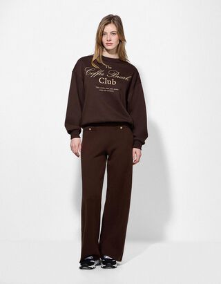 Broek - Normale lengte - Donkerbruin