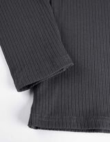 Bluză de corp cu mânecă lungă - Guler cu guler cocteil - Gri inchis