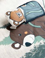 Bluză de corp cu m&acirc;necă lungă - Imprimeu - Bej