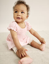 Set od haljine i helanki - čipkasti - roze