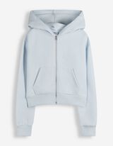 Sweatjacke - Cropped - Hellblau