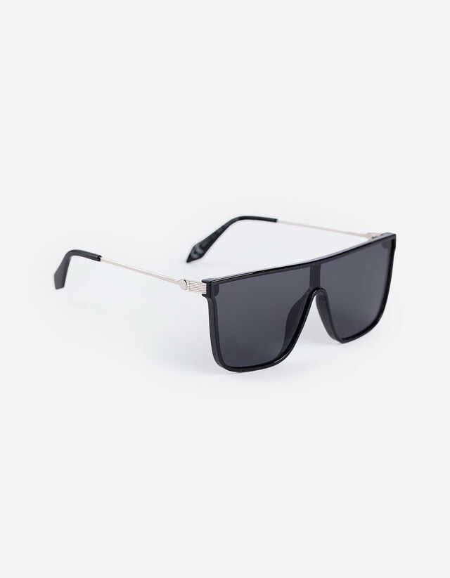 Sonnenbrille - Metallic-Details - schwarz