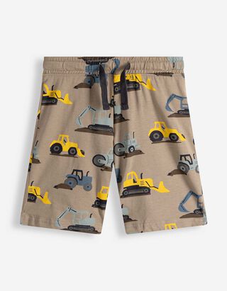 Shorts - Allover-Print - Beige