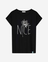 T-Shirt - Stickereien - schwarz