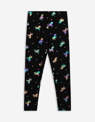 Leggings - Holografischer Print - schwarz