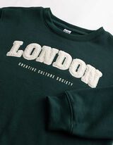 Sweatshirt - Print - Dunkelgr&uuml;n