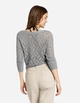 Pulover de tricot - Amestec de bumbac - Verde inchis