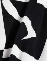 Langarmshirt - Allover-Print - schwarz