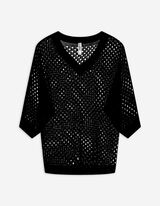 Strickpullover - Fledermausärmel - schwarz