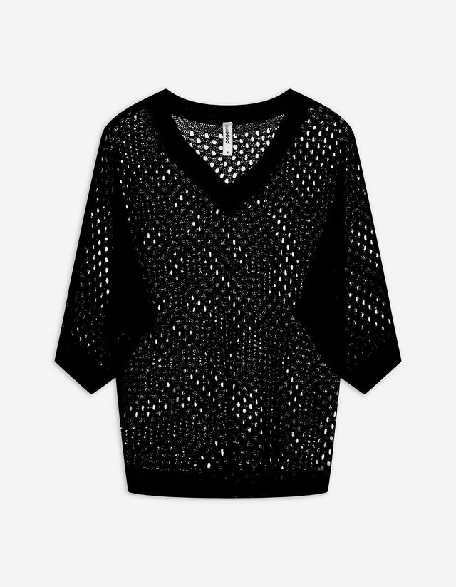Strickpullover - Fledermausärmel - schwarz