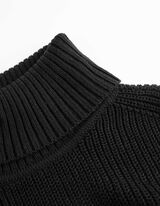 Sweter z dzianiny - golf - czarny