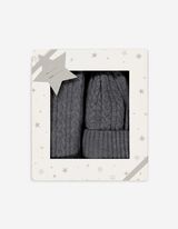 Set cappello e sciarpa - maglia a cavo - grigio scuro