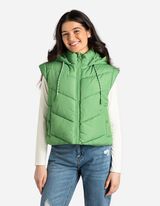 pikowana kamizelka - obniżona linia ramion - zielony