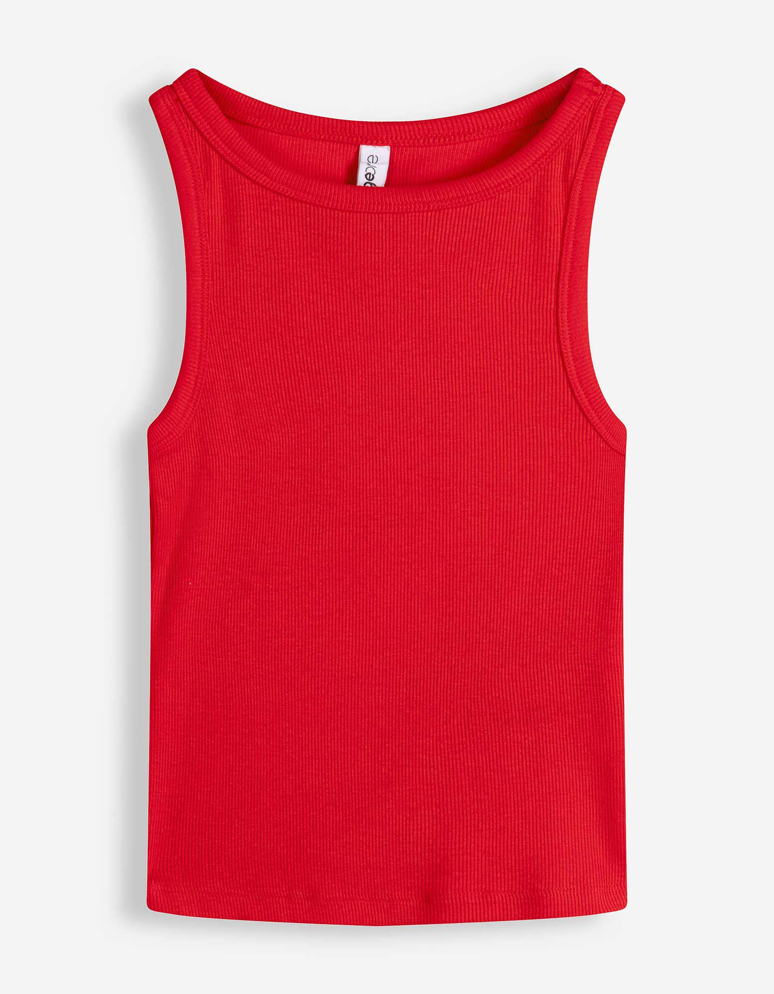 Cropped Top - Gerippt - Rot