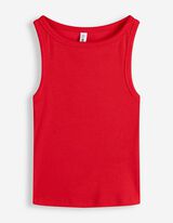 Cropped Top - Gerippt - Rot