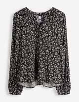 Bluse - Florales Muster - Beige