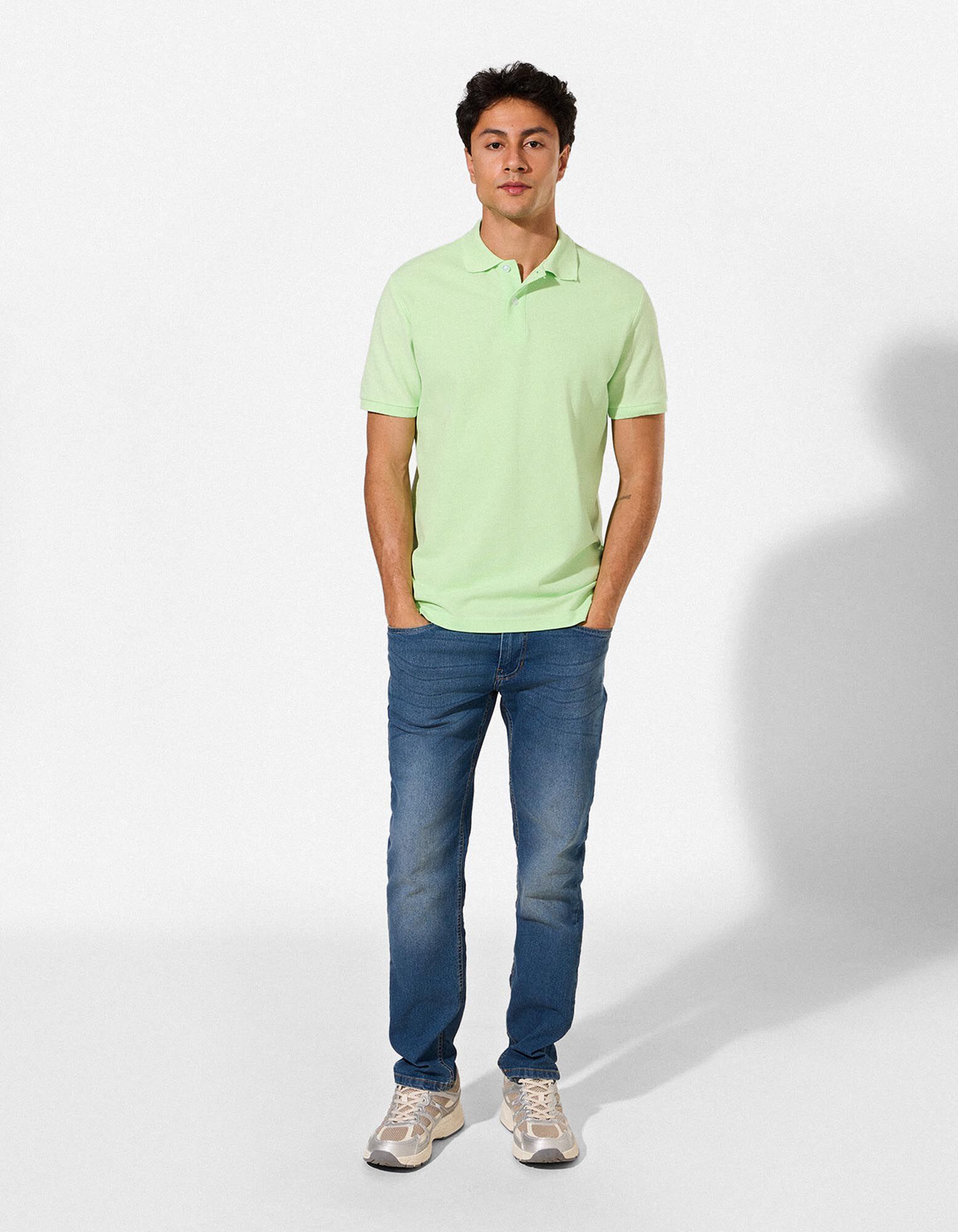 Poloshirt - einfarbig - Lime