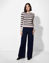 Strickpullover - Zierknöpfe - beige