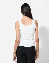 Majica bez rukava - Čipkasti umetak - bijela