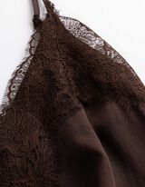 Top - Satin - Dunkelbraun