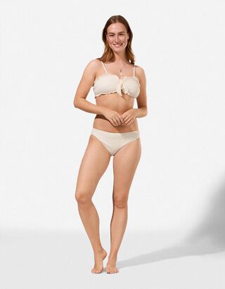 Badehose - einfarbig - Off-White