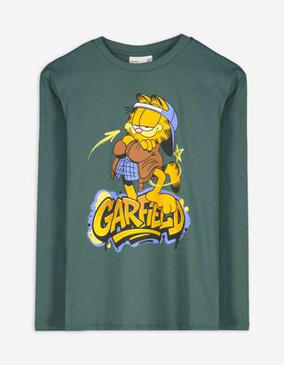 Longsleeve - Garfield - Donkergroen