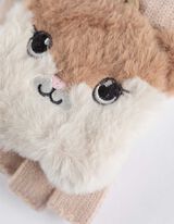 Handschuhe - Tiermotiv - beige