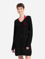 Kötött ruha - Perforált kötött - fekete