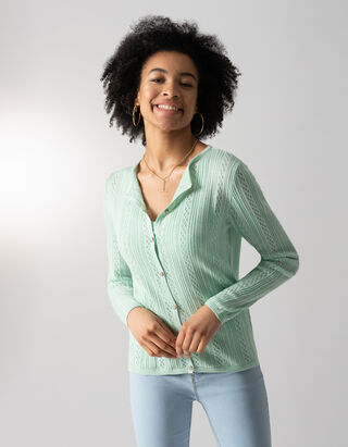 Cardigan - Coupe Slim Fit - Vert clair
