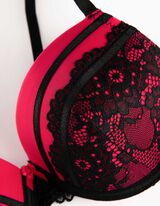 Push-up nedrček - S čipko - pink