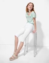 Caprihose - Viskose-Mix - weiß