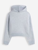 Strickpullover - Kapuze - Hellblau