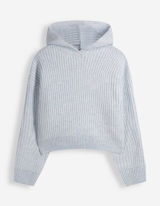 Strickpullover - Kapuze - Hellblau