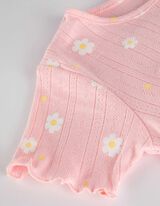 T-shirt - sznurowanie - rozowy