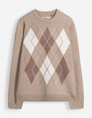 Trui - Geometrisch motief - bruin