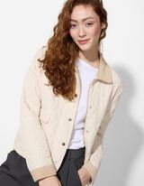 Steppjacke - Tunnelzug am Saum - weiß