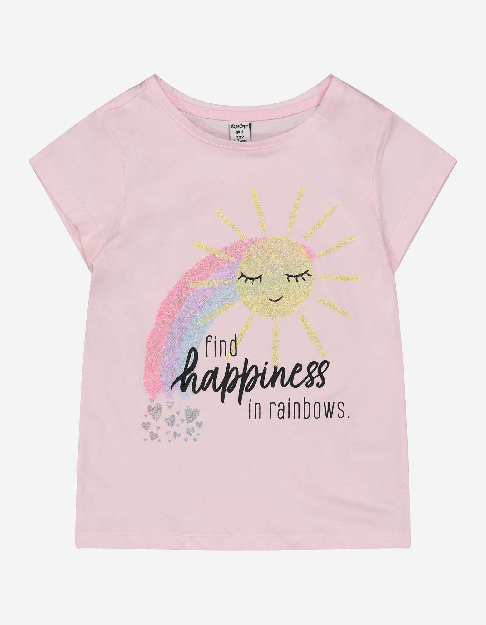 T-shirt - Glitterprint - roze