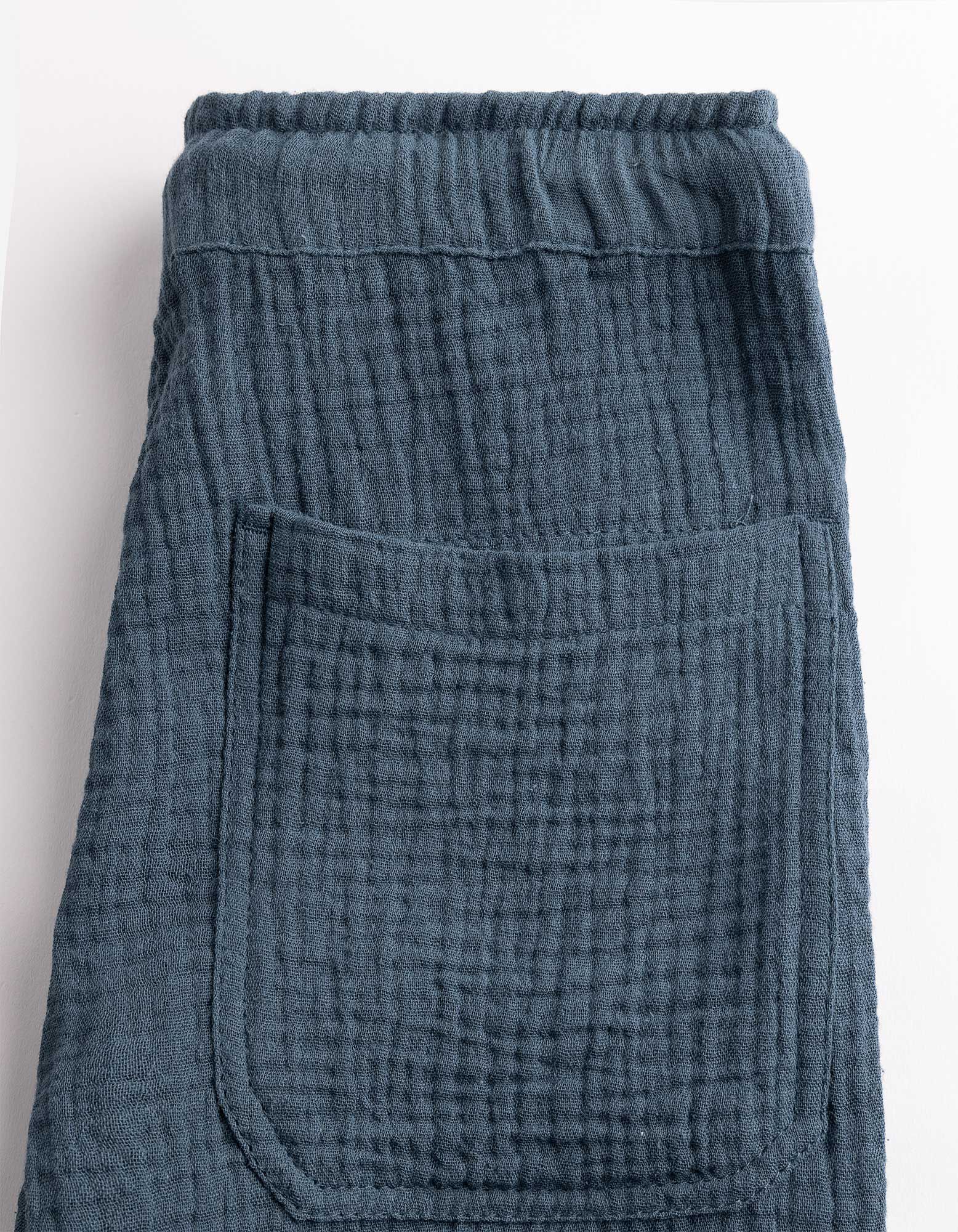 Ensemble chemise et short - Mousseline - Bleu