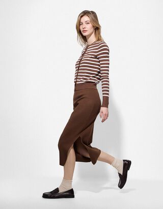 Kootud seelik - pahkluuni ulatuv pikkus - pruun