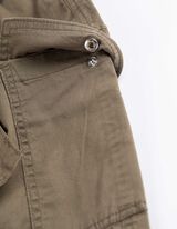 Kelnės su kišenėmis - Medvilnės mišinys - tamsiai zalias