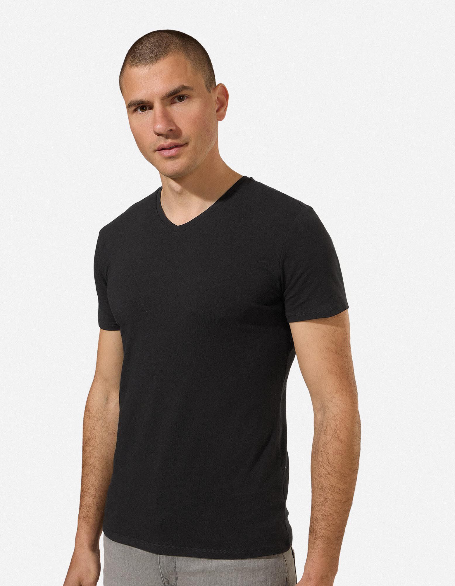 T-Shirt - Slim Fit - Schwarz