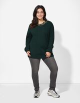 Pulovr - Krajková aplikace - zelena