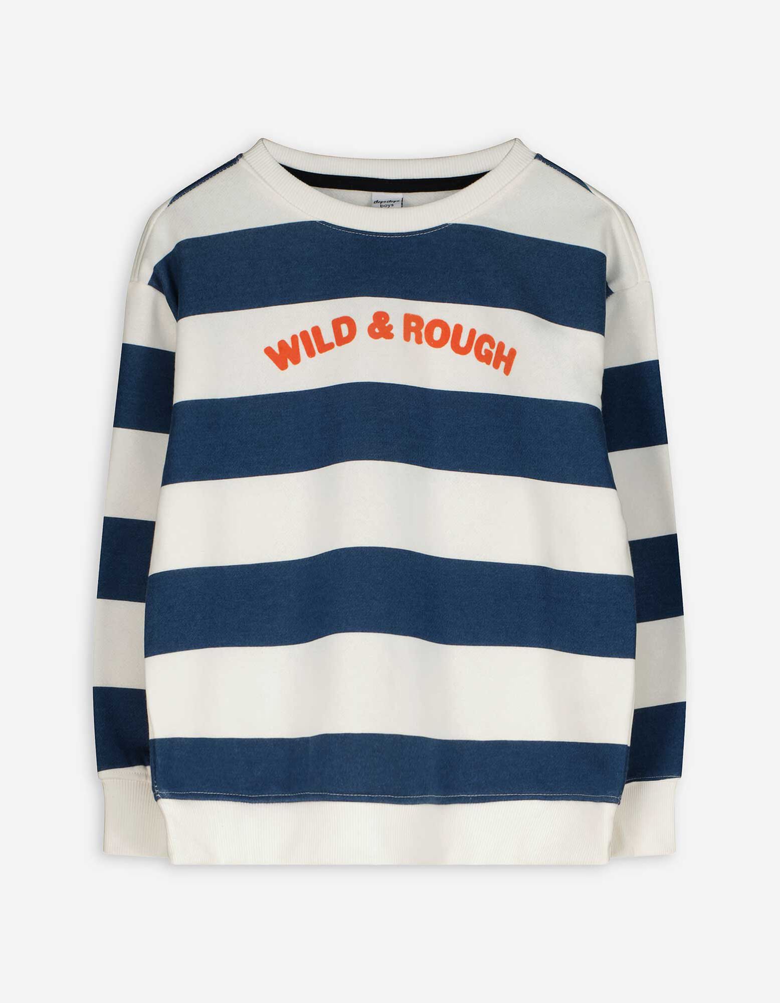 Sweatshirt - Strepen - Off-White